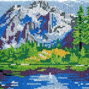 Rug Making Latch Hooking Kit |Serenity Lake (52x38cm print canvas)